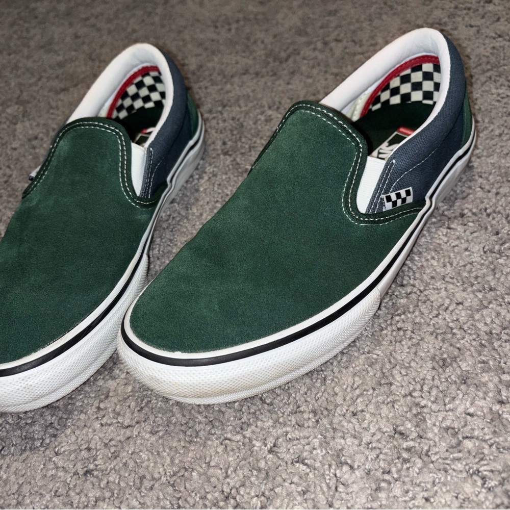 Vans Men's Forest Green Slip-On Sneakers